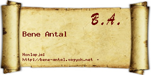 Bene Antal névjegykártya